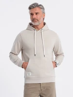 Ombre Men's kangaroo hooded sweatshirt - light beige