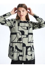 LC Waikiki Crew Neck Patterned Long Sleeve Women's Tunic