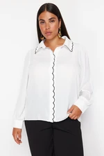 Trendyol Curve White Embroidery Detailed Woven Shirt