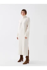 LC Waikiki Turtleneck Straight Long Sleeve Oversize Women's Knitwear Dress