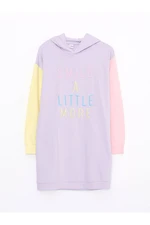 LC Waikiki Lcw Kids Hooded Embroidery Long Sleeve Girls Dress