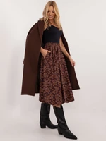 Brown midi skirt with lining