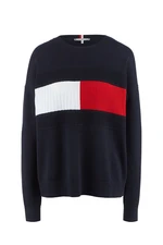 Tommy Hilfiger Sveter - TH ESSENTIAL STUCTURED FLAG SWTR tmavomodrý