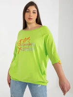 Lime green women's blouse plus size with pockets