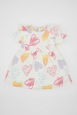 DEFACTO Baby Girl Heart Patterned Short Sleeve Dress