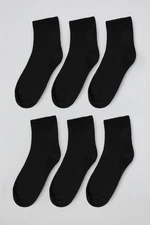 Trendyol Black 6 Pack Cotton Corded Knitted Socks