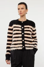 Trendyol Black Soft Texture Jacket Look Knitwear Cardigan