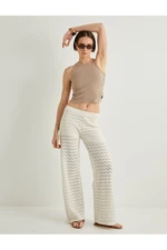 Koton Crochet Trousers Wide Leg Standard Waist Short Lined