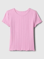 Ružové dievčenské rebrované tričko GAP