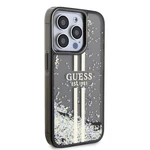 Zadní kryt Guess PC/TPU Liquid Glitter Gold Stripe Zadní pro Apple iPhone 15 Pro Max, black