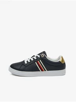 Navy Blue Women's Leather Sneakers Tommy Hilfiger Corporate Webbing