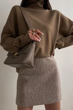 Madmext Mad Girls Brown Turtleneck Sweater