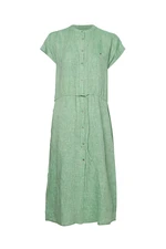 Tommy Hilfiger Dress - LINEN MIDI SHIRT DRESS SS green