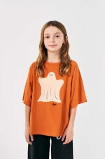 Dětské bavlněné tričko Bobo Choses Funny Ghost oranžová barva, s potiskem, 224AC006