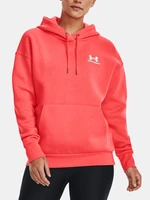 Under Armour Mikina Essential Fleece Hoodie-RED - Dámské