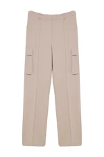 Trendyol Beige Cargo Straight Cut Woven Double Pocket Woven Trousers