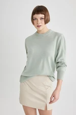 DEFACTO Regular Fit Crew Neck Basic Plain Knitwear Sweater