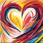 Zuty Pintura por números Rainbow Painted Heart