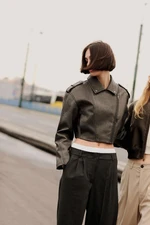 DEFACTO Regular Fit Faux Leather Coat