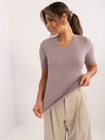 Dusty Purple Classic Sweater With Neckline