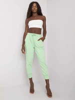 Light green women's cotton pants