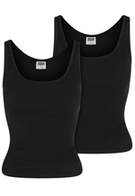 Women's Organic Basic Tank Top 2 Pack - Black + Black