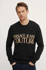 Vlněný svetr Versace Jeans Couture pánský, černá barva, 77GAFM01 CMH80