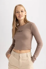 DEFACTO Cool Fitted Ribbed Camisole Long Sleeve T-Shirt