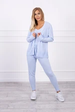 3-piece sweater set blue