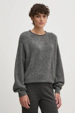 Svetr z vlněné směsi Pepe Jeans IRMA CREW NECK dámský, šedá barva, lehký, PL702192