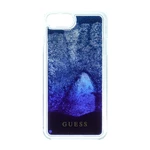 Zadní kryt Guess Liquid Glitter Flower GUHCP13LLFLSB pro Apple iPhone 13 Pro, modrá