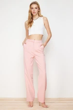 Trendyol Pink Straight/Straight Fit Wide Leg Pleated Woven Trousers