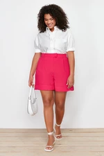 Trendyol Curve Pink Pleated Woven Shorts