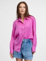 Pink Women's Satin Shirt Boyfriend GAP