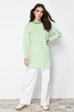 Trendyol Pistachio Green Striped Knitted Tunic