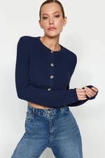 Trendyol Navy Blue Super Crop kötöttáru Cardigan