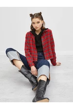 Koton Checkered Tie Waist Crop Shirt