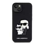 Zadní kryt Karl Lagerfeld PU Saffiano Karl and Choupette NFT pro Apple iPhone 14, černá