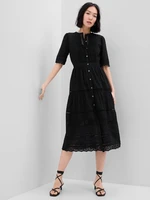 Black women's midi dress with Madeira GAP