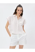 Koton Cotton Crop Shirt With Pocket