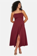 Trendyol Curve Plum Finike Woven Plus Size Dress