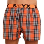 Grey-orange men's plaid boxer shorts Styx