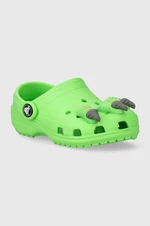 Dětské pantofle Crocs CLASSIC IAM DINOSAUR CLOG zelená barva