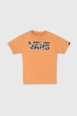 Dětské bavlněné tričko Vans BY VANS CLASSIC LOGO FILL KIDS oranžová barva, s potiskem