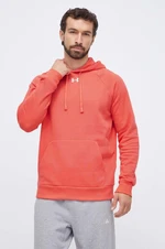 Mikina Under Armour pánská, oranžová barva, s kapucí, hladká, 1379757