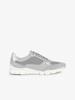 Women's grey sneakers with leather details Geox Sukie