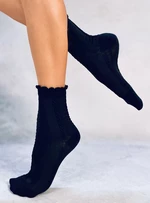 Socken mit Strickmuster 01 Schwarz