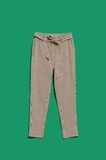 WOMEN'S TROUSERS L-SP-4015 BROWN_OFF WHITE