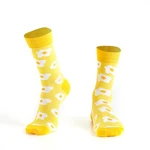 Yellow women's socks with eggs