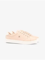 Light Pink Women's Leather Sneakers Tommy Hilfiger Elevated Essenti - Ladies